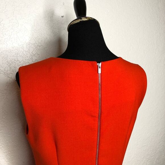 Diane von Furstenberg Carpreena orange red sleeveless sheath dress size 8 - Picture 13 of 16